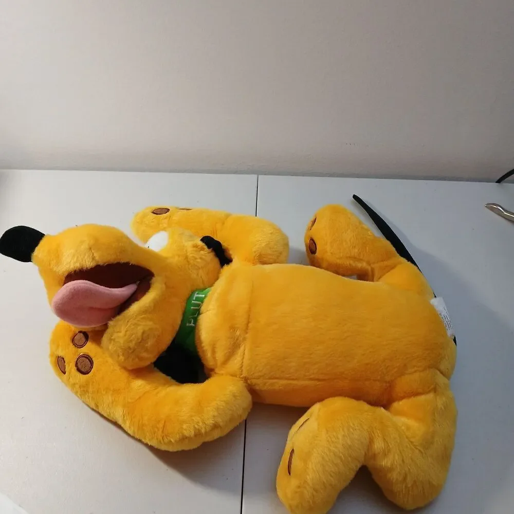 Disney Store Mickey & Friends Laying Pluto Dog Stuffed Plush Animal Toy Doll 14